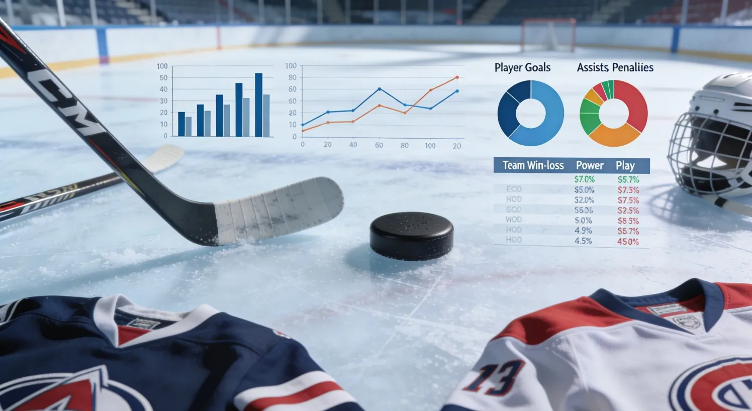 Статистика игроков и команд в хоккее